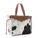Myra Yellowstone Winter Prairie Handtooled Bag in Ivory Toffee