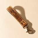 Myra Hide Inlay Western Key Fob in tan with hairon detail