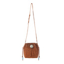 Myra Yellowstone Sundown Ember Suede Leather Bucket Bag in Maple Brown