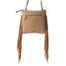 Myra Tumbleweed Trail Fringed hand-tooled bag for women in Light Brown