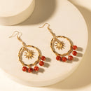 Myra Red Mesa Sun Hoop Earrings in Burnished Tan