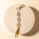 Myra Rangefeather Fringe Keychain in Saddle Tan