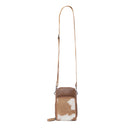 Myra Rustler Ridge Embossed Leather Hairon Sling Bag in Sandstone Cream