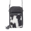 Myra Rustler Ridge Embossed Leather Hairon Sling Bag in Slate Smoke