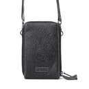 Myra Rustler Ridge Embossed Leather Hairon Sling Bag in Slate Smoke