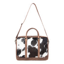 Myra Ironpeak Hairon Leather Laptop Bag in Coal Snow