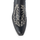 Myra Tempest Embroidered Cowgirl Booties in Onyx for Women in Genuine Leather with Snip Toe