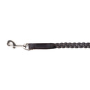 Trailbound Leather Dog Leash in Rustic Brown with Braided Design and Metal Hook