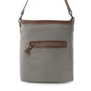 Myra Sagebrook Jacquard upcycled canvas Bag for Women in sage with leather detail