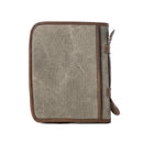Myra Graceword Western Bible Cover in olive with flap closure and leather detail