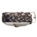 Myra Riverbed Trail Weekender Bag for Women in olive with vintage print detail