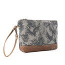 Myra Fernfield Vintage Wristlet for Women in olive with leather detail