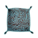 Myra Copperwind Leather Tray in Aqua