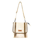 Myra Boss Hide Western Concealed Carry Bag for Women in creme with leather detail