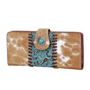 Myra Bleu Wallet for Women with genuine leather and hairon detail with RFID protection