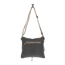 Myra North Star Bag for Women with hairon hide and embossed leather in black and white with adjustable detachable strap