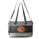 Turquoise  edges Hand-Tooled Bag