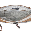 Myra Blue Isle Embossed Leather Crossbody Bag for Women Small Size Western Sling with Hairon Accents