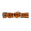 Whizter Hand-Tooled Beaded Dog Collar