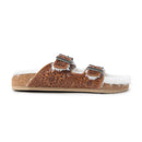 Prairie Winds Hand-tooled Fur Comfort Leather Sandals