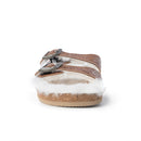 Prairie Winds Hand-tooled Fur Comfort Leather Sandals
