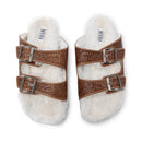 Prairie Winds Hand-tooled Fur Comfort Leather Sandals