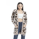 Nora Animal Print Cardigan In Ecru