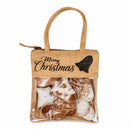 Christmas Bell Hair-On Hide Ornament Set In Brown