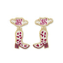 Letâ€™s Go Girls Beaded Boot Earrings