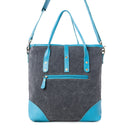 Pecos Pointe Canvas & Hairon Bag In Blue
