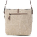 Myra Tazzie Floral Accent Crossbody Bag for Women with genuine leather and cotton in floral print with adjustable strap