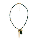 Star Tusk Necklace In Malachite Green