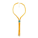 Prairie Concho Suede Leather Drop Necklace