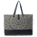 Myra Carmela Printed Canvas Weekender Bag â€“ Leather Handles with Buckle Strap, Spacious Travel Tote for Western Getaways