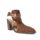 Myra Cora Jo Hairon Leather Boots - Pointed Toe, Block Heel Ankle Boots with Handtooled Buckle Accents for Cowgirl Escapades