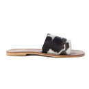 Kemma Hair-On Hide Sandals In Light And Ebony