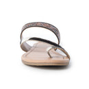 Myra Greta Lee Hair-On Leather Flip Flops for Women - Hand-Tooled Western Slippers with Flat Sole for Everyday Ease