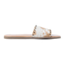 Myra Lettie Ridge Light Hair-On Leather Flip Flops for Women - Western Slide Sandals with Soft Sole for Casual Comfort