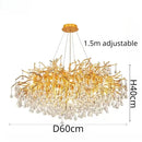DecorBites™ Crystal Dendritic Chandelier: Modern Luxe for Living Room, Dining Room, Bedroom, Hotel Lobby