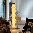 DecorBites™ Cream Silk Japanese LED Floor Lamp for Modern Living Room Décor