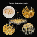 DecorBites™ Gold Nordic Crystal Chandelier - Long Branch Teardrop Design