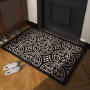 DecorBites™ Houndstooth Black Ivory Area Rug Decor Carpet Doormat Floor Mat