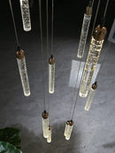 DecorBites™ Crystal LED Chandelier | Modern Pendant Light for Staircase & Living Room
