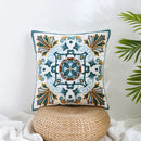 Boho farmhouse floral cream embroidered pillow covers living room
