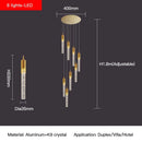 DecorBites™ Crystal Staircase Chandelier: Modern Loft Hanging Lamps with Gold Finish