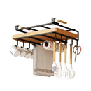 DecorBites™ Kitchen Rack: Cupboard Paper Towel Rags Hanger with Hooks