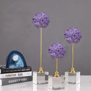 DecorBites™ Crystal Flower Glass Craft Hyalinite Sculpture Metal Decorative Figurine