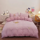 DecorBites™ Japanese Grid Print Bedding Set for All Seasons, Queen/King Size Quilt Cover