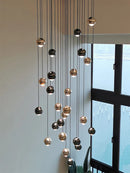 DecorBites™ Crystal Ball Pendant Light for Modern Living Room, Black & Gold Luxury Fixture