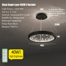 DecorBites™ Crystal LED Chandelier Circle Hanging Lamp - Modern Luxury Dimmable Lighting